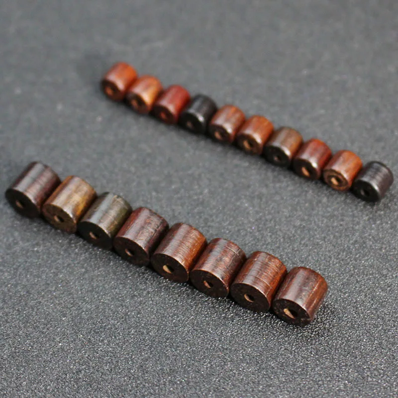 50pcs/lot Rosewood/Sandalwood/Wenge Wood Spacer Beads 6x6 8x8mm Cylinder Craft Wooden Charm Beads DIY Jewelry Making Findings