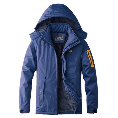 Зимняя Флисовая теплая куртка для мужчин и женщин, для занятий спортом на открытом воздухе, водонепроницаемая ветровка, для походов, кемпинга, походов, лыжного спорта, бренд VA304 - Цвет: Men Blue