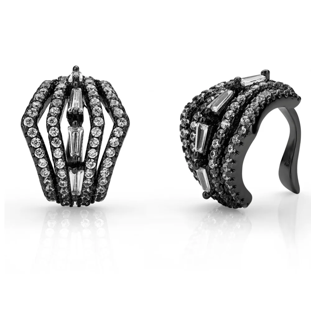 Cubic Zirconia Clip Earrings NO NEED PIERCING Elegent Jewelry Gift to