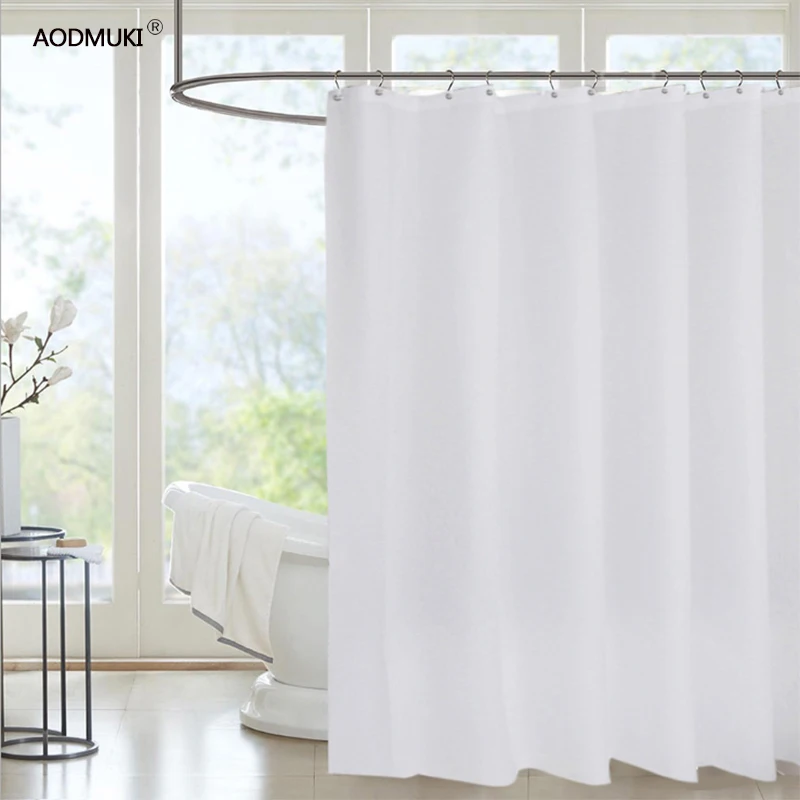 

Northern European style Shower Curtain with Hooks Waterproof Bath screens Solid Color Eco-friendly Bathroom Curtains PVEA