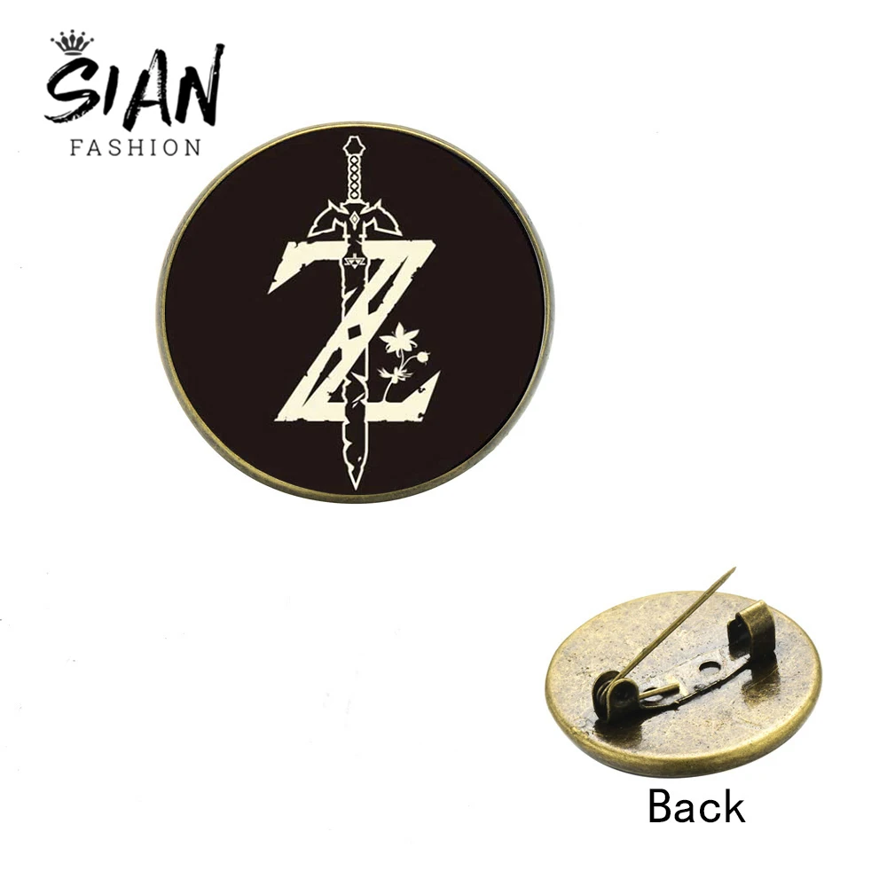 

SONGDA The Legend of Zelda Brooch Badge Skyward Sword Majora's Mask Handmade Glass Cabochon Lapel Pins Button Gift for Game Fans