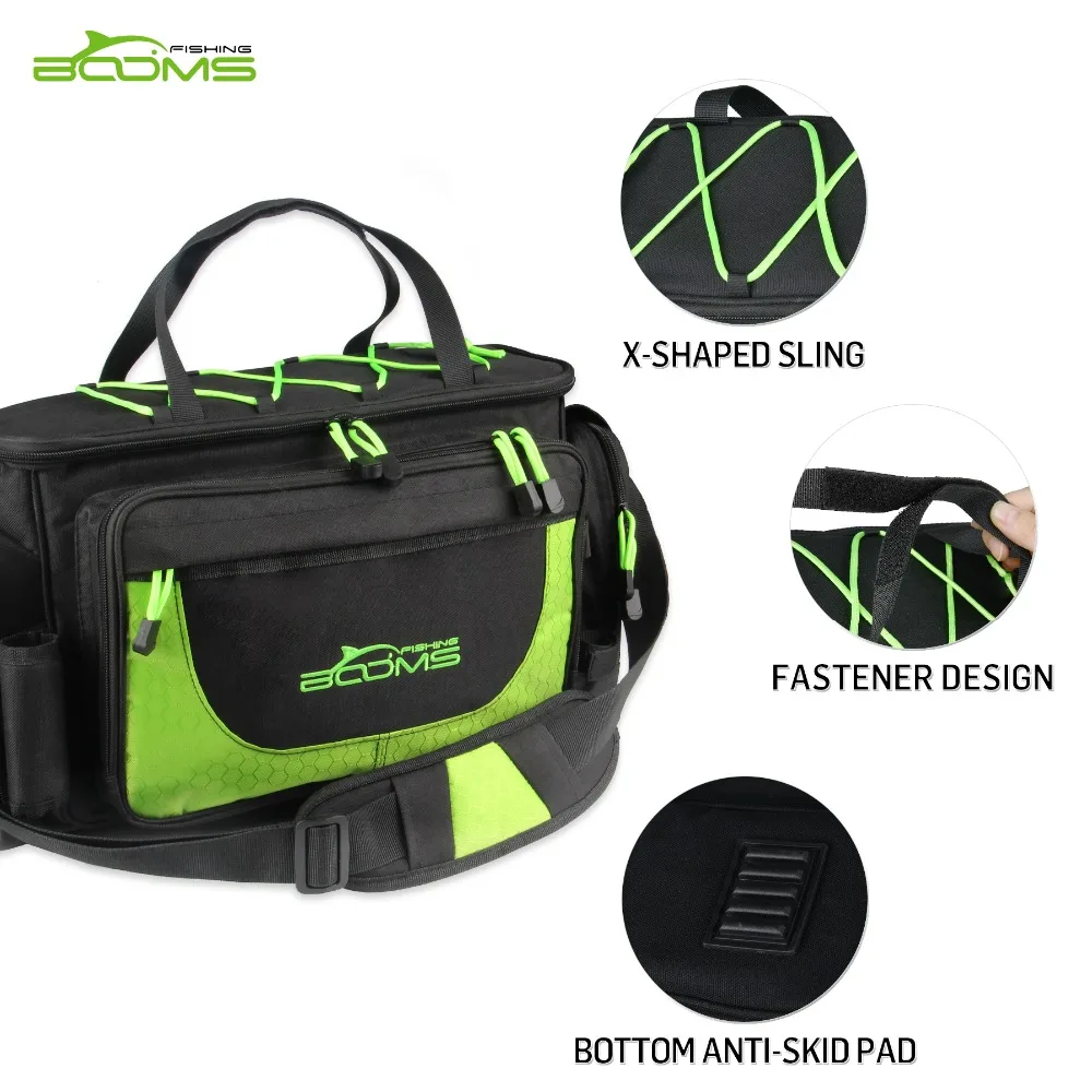 Booms Fishing B01 Outdoor Lure Fishing Shoulder Bag Multifunctional Large Capacity Bags with 2 Tackle Boxes Camping Cycling Pack