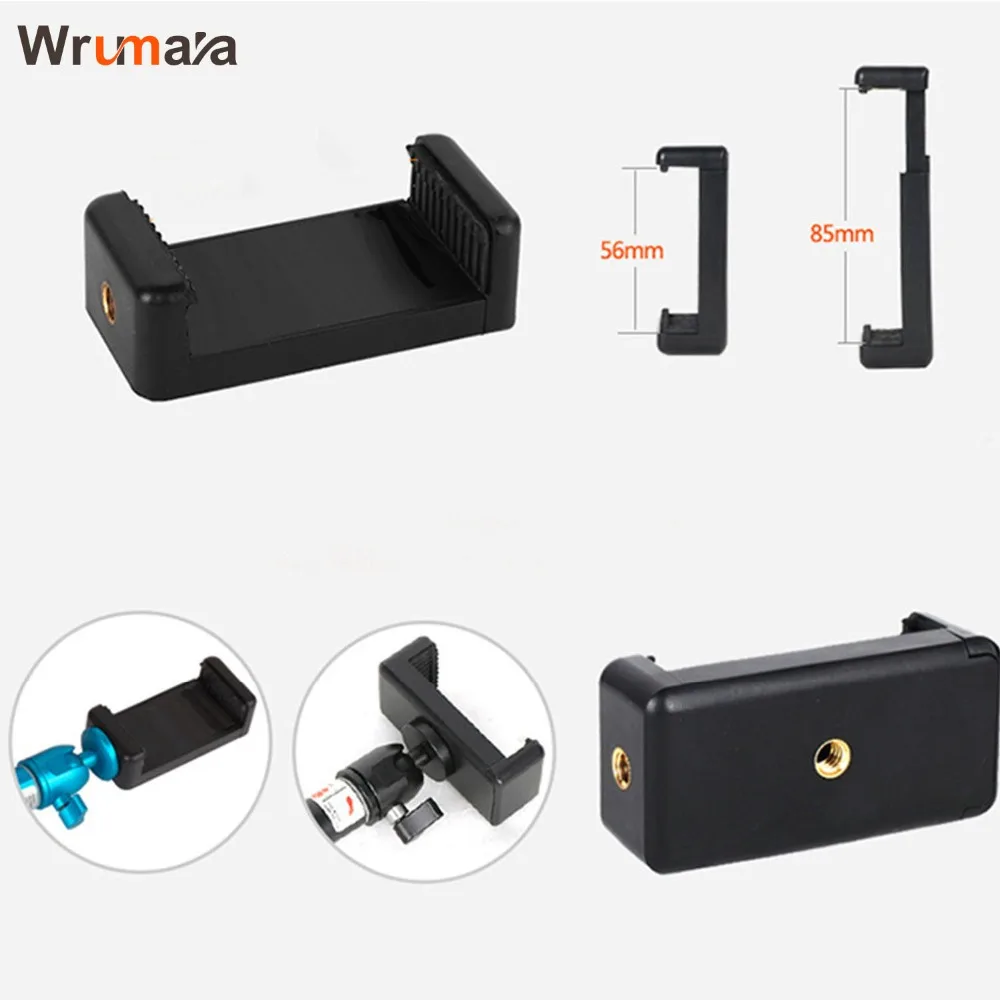 

Unique Design Double 1/4" Screw Head Connection Mobile Phone Tripod Monopod Holder Adaptor Clip Mount for iPhone 6s 7 plus