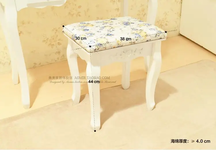 Wood Dressing Table Stool Makeup Bench Pad Cushioned Chair Piano Seat Bedroom Coffee Table Sofa Bench Shoe Bench Dining Chair - Цвет: Color 4