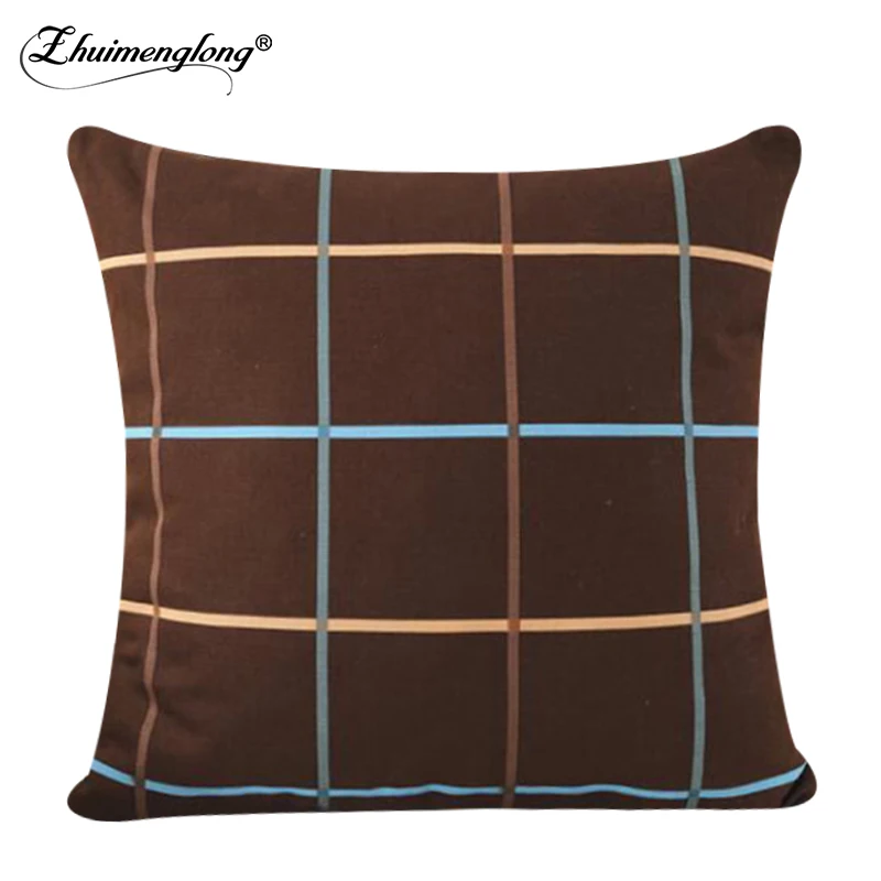 Zhuimenglong 45x45cm Classic Plaid Cushion Covers for Sofa Aquare Pillowcases Decorative Pillows Pillow Cases Home Decor R394 | Дом и сад