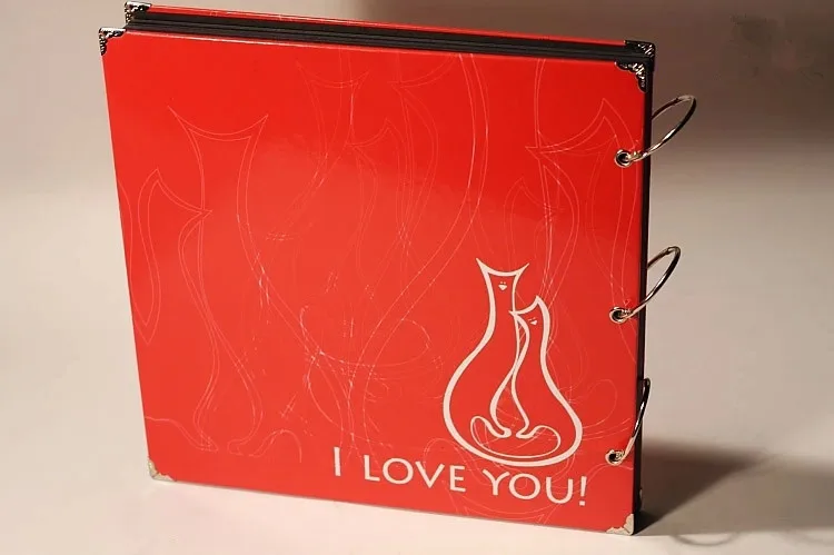 

High Quality 12 Inch DIY Cute Cat Design Handmade Wedding Black Sheets Scrapebook Photo Albums for Wedding Photos