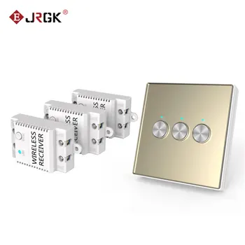 

JRGK 433Mhz Wall Light Touch Switch 2 gang Wireless Remote Control Touch Switch Crystal Glass Panel wall switch Diy kit Z3