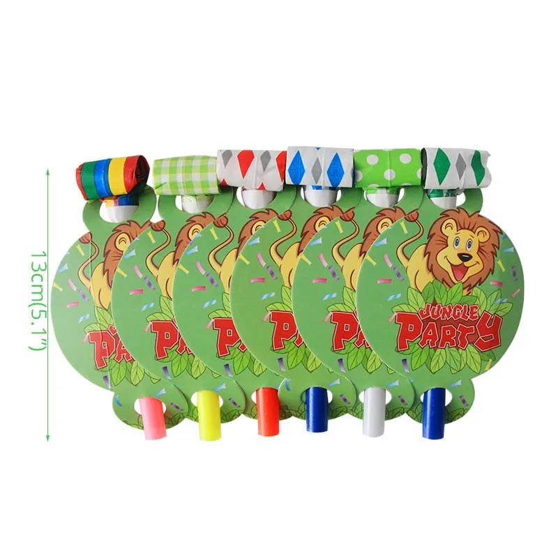 Jungle Party Supplies Birthday Party Decorations Kids Animal Safari Paper Plate Cup Balloons Baby Shower boy 1st Birthday Decor - Цвет: 6pcs