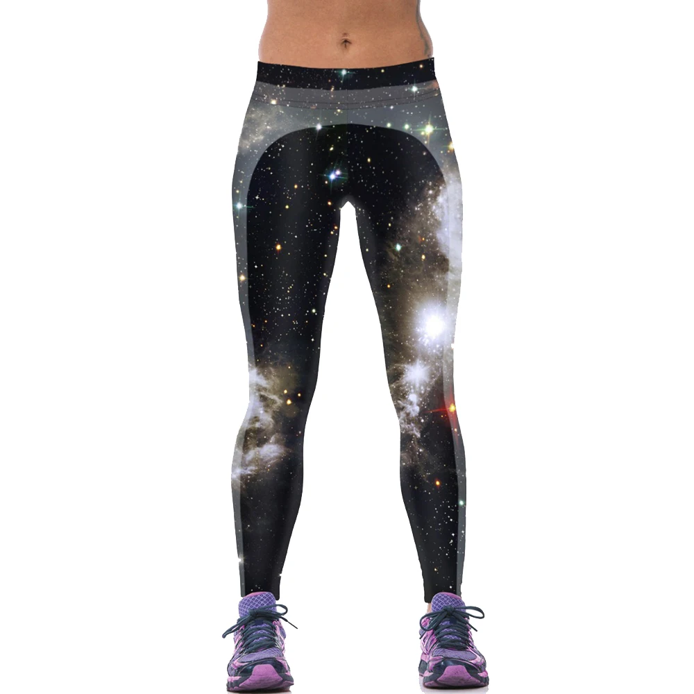 NADANBAO, модные спортивные Леггинсы с принтом Галактики, женские компрессионные штаны, высокие эластичные штаны, женские штаны