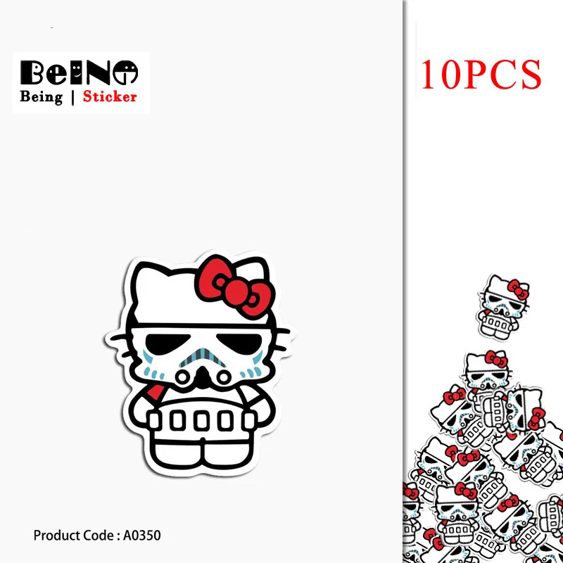 10 шт. HelloKitty Мультфильм Наклейка бантик аниме кошка водостойкий чемодан ноутбука