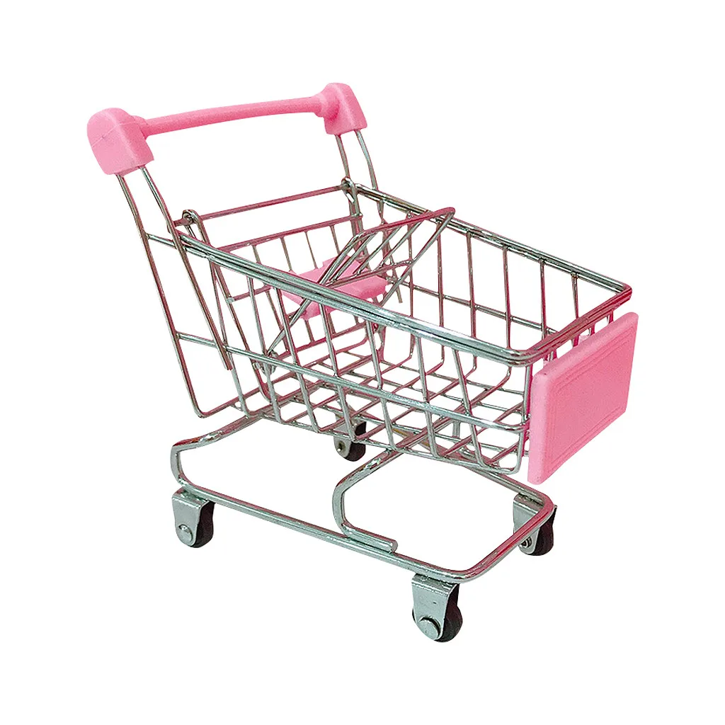 Shopping Cart with Sturdy Metal Frame Play Sets& Kitchens Heavy-Gauge Steel Toy Portable cart with aluminum alloy frame#EW - Цвет: Серебристый