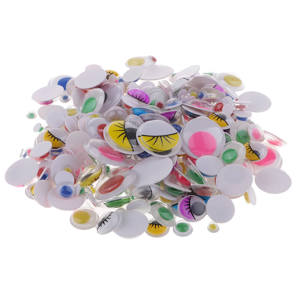 300pc Mixed Googly Eyes SELF ADHESIVE Wiggly Eyes For DIY Scrapbooking Craft