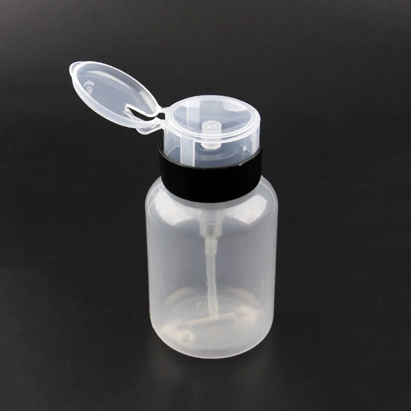 1 шт., 200 мл, профессиональный инструмент для накладывания лака для ногтей, бутылка для удаления ногтей с черной запираемой пластиковой крышкой, бутылки с насосом для ногтей