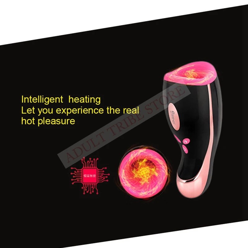 New Pulse Silicone Oral Male Masturbator Smart Heating Sex Machine 7 Powerful Vibration 7 Pulse Thrusting Adult Sex Toys for Men