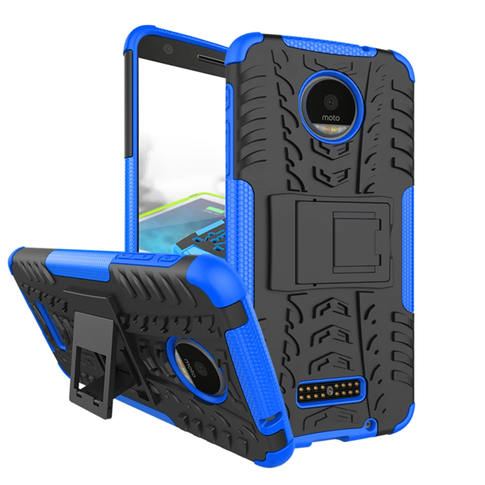 Сверхпрочный противоударный чехол с функцией подставки для Moto E3 G5 X 2017 Z Force play G4 plus