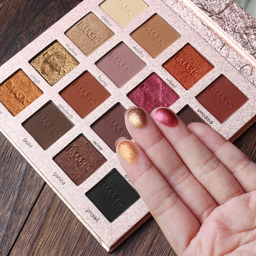 

IMAGIC Professional 16 Colors Shimmer Glitter Eye Shadow Powder Matt Eyeshadow Nude Palette Cosmetic Makeup Kit Set Tool 19L0710