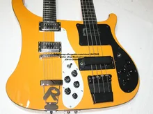 New Double neck bass guitar 4 string bass and 12 string guitar yellowElectric Guitar OEM Available
