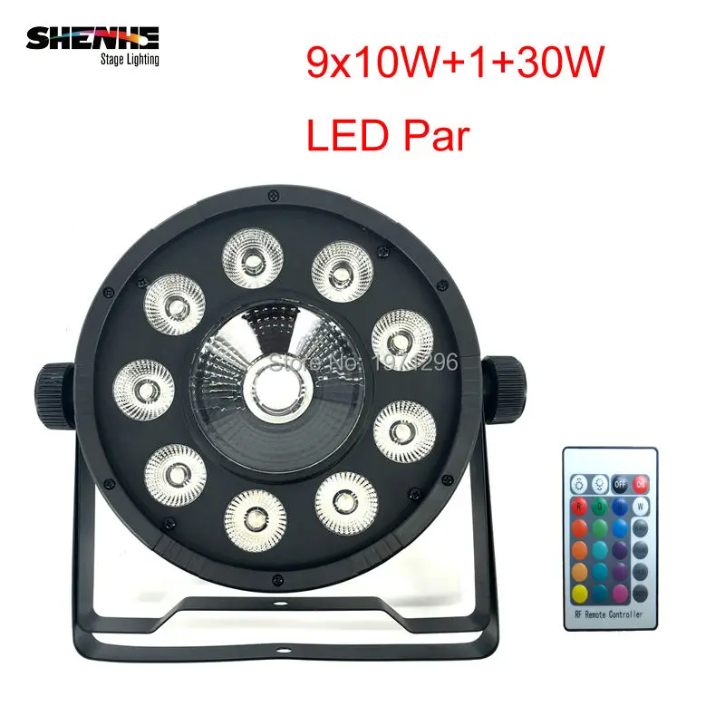 

30pcs/lot Hot selling LED Flat Par 9X10W+1X30W Wireless Remote Control Wash 7 Dmx Par Light 120W American DJ Par RGB 3in1 Led P