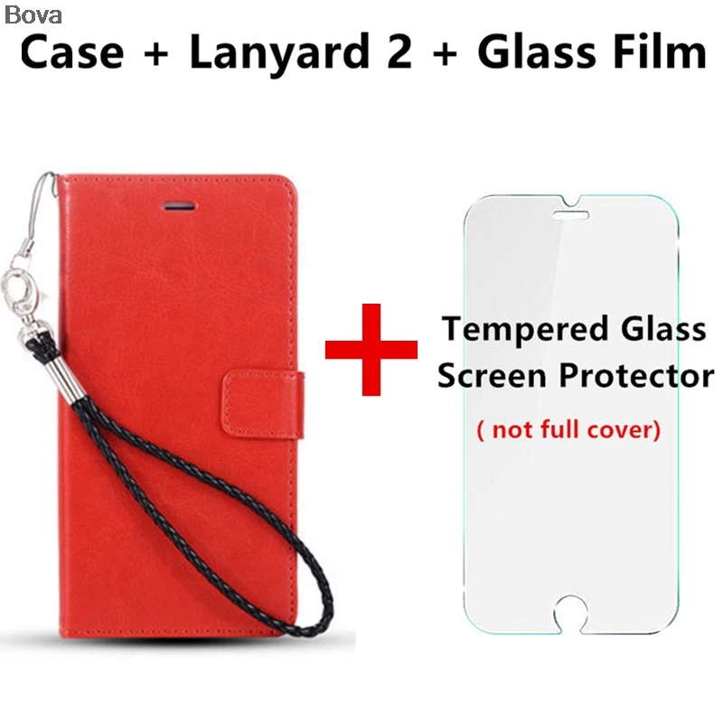 Держатель для карт, чехол для Meizu M3(M3 Mini) M3s(M3s Mini) Mini из искусственной кожи чехол-кошелек, флип-чехол для телефона, чехлы для телефонов - Цвет: Red Lanyard2 Film