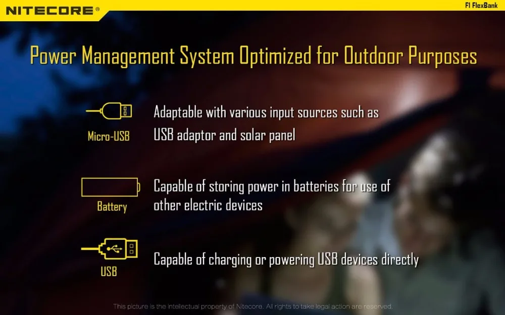 Оригинальное зарядное устройство NITECORE F1 Батарея Зарядное устройство 5V 1A с эффектом приближения c зарядкой Micro-USB Смарт Мощность банка для батарей Li-Ion(литий-ионных батарей IMR 26650 18650 10440 14500 батареи h15