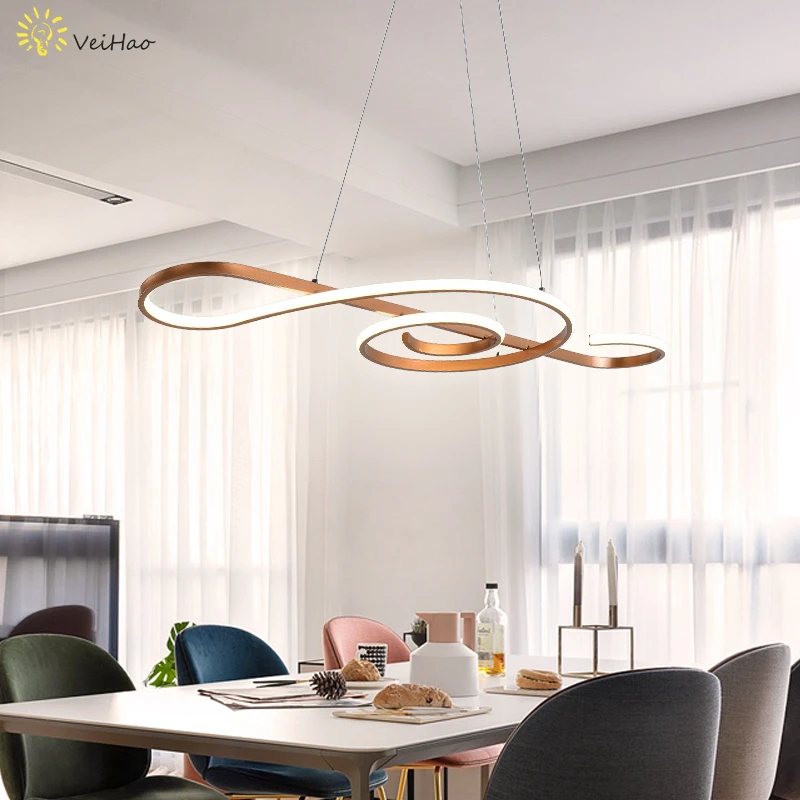 

Musical notes design modern LED Pendant chandelier aluminum chandelier living room dining room kitchen cafe stair light lighting