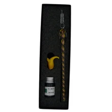 1 шт. винтажный ручной работы искусство элегантный, стеклянный, прозрачный перьевая ручка чернила для подписей ручки