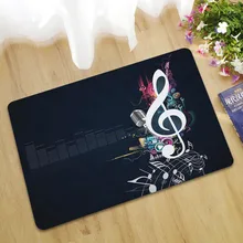 40x60 см, новинка, музыкальная нота, принт, фланелевые коврики для ванной комнаты, ковер для кухни, дверной коврик, противоскользящий, добро пожаловать, коврик, Впитывающий Коврик для ванной комнаты