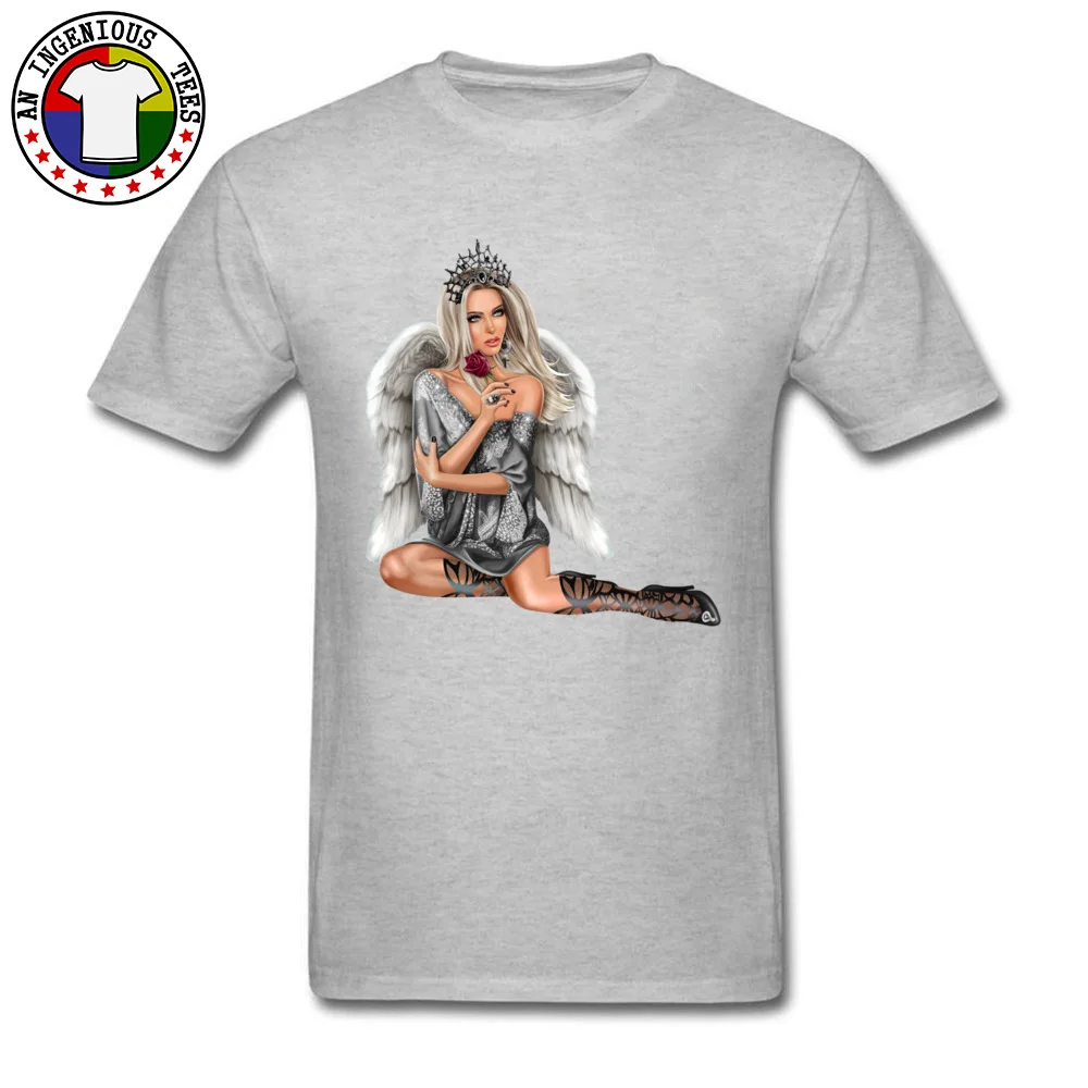 Sex Angel 100% Cotton T Shirts for Men Short Sleeve Europe Tees Designer Summer/Autumn Crew Neck Top T-shirts Casual Sex Angel grey