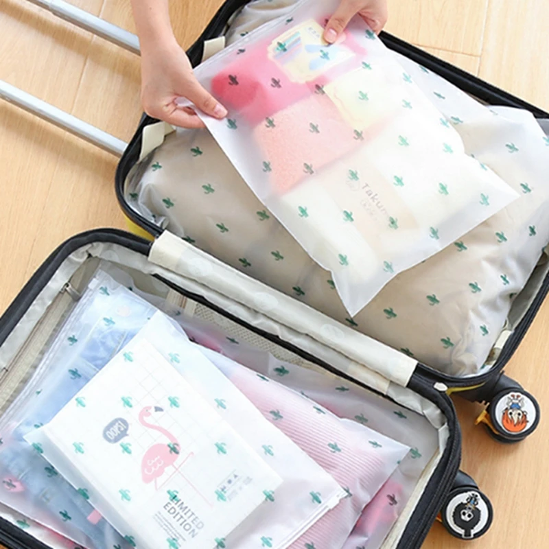 

5 Set Women Travel Transparent Cosmetic Bag Zipper Flowers Makeup Case Organizer Storage Make Up Pouch Toiletry Beauty Wash Kit