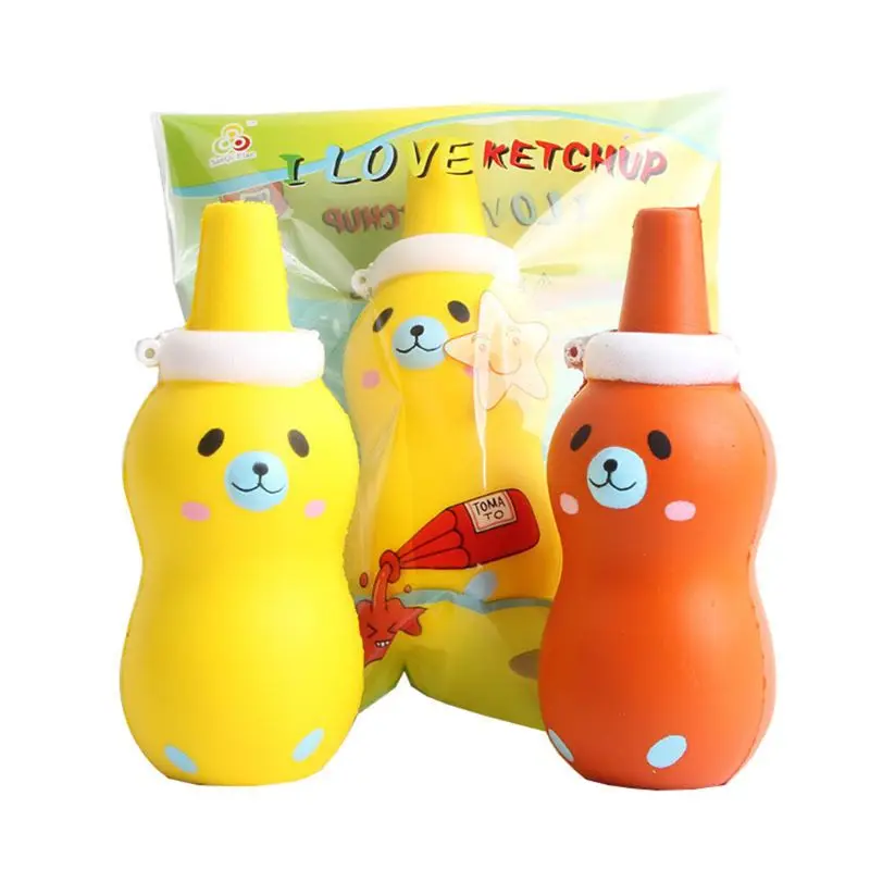 NEW Ketchup Squishy Jumbo Squishies Toys Slow Rising Stress Relief Toy