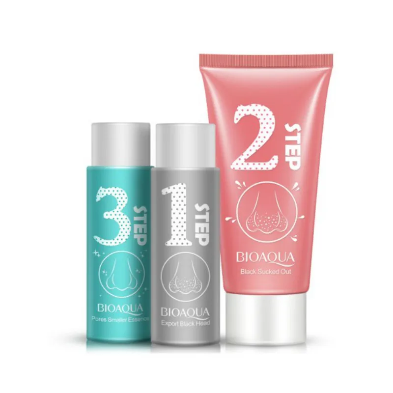 

Nose Blackhead 3Pcs Remover Acne Mask Pore Cleanser Shrinking Pores Black Head 3 Steps