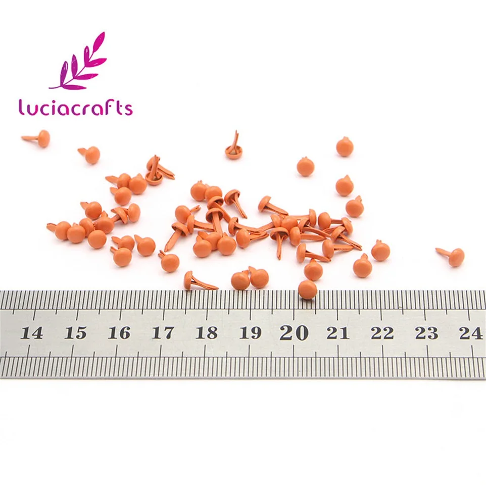 Lucia crafts 100 шт 4*8 мм разноцветные Круглые застежки для скрапбукинга металлические аксессуары для рукоделия G0938