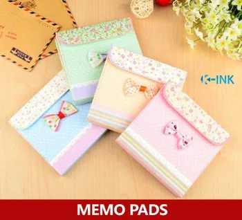 

Cute Bow Colorful Memo Pads for Girls , Blank Colored Inner Pages for Note-taking and Doodles