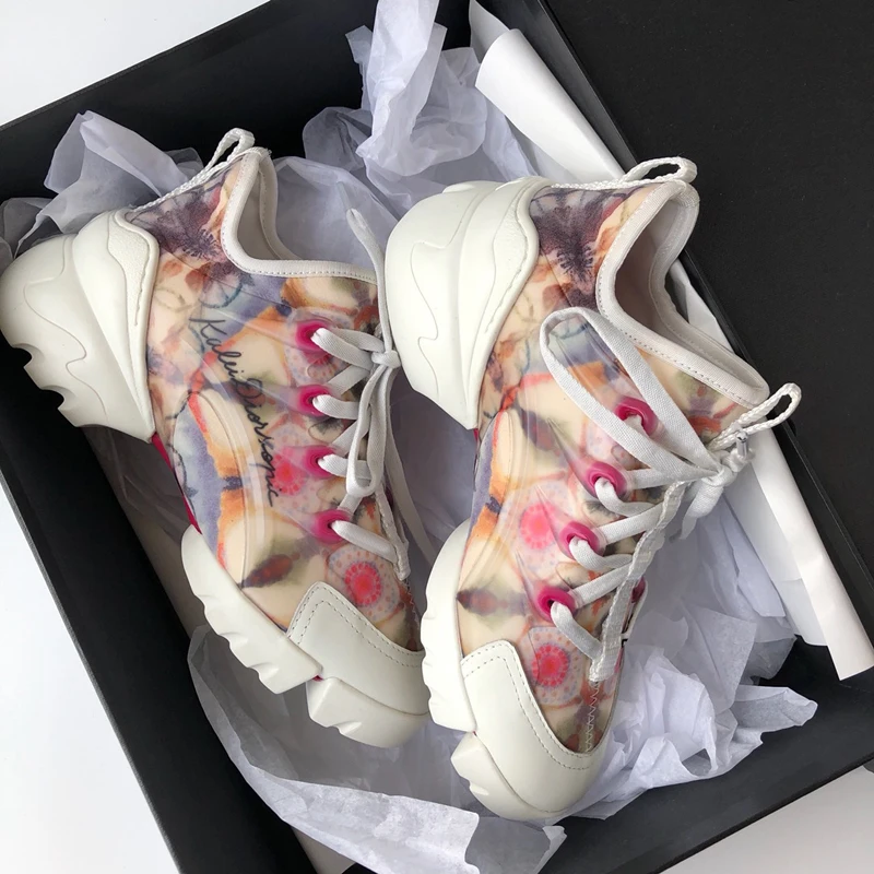 Повседневная обувь женские массивные кроссовки на платформе Брендовая zapatos de mujer