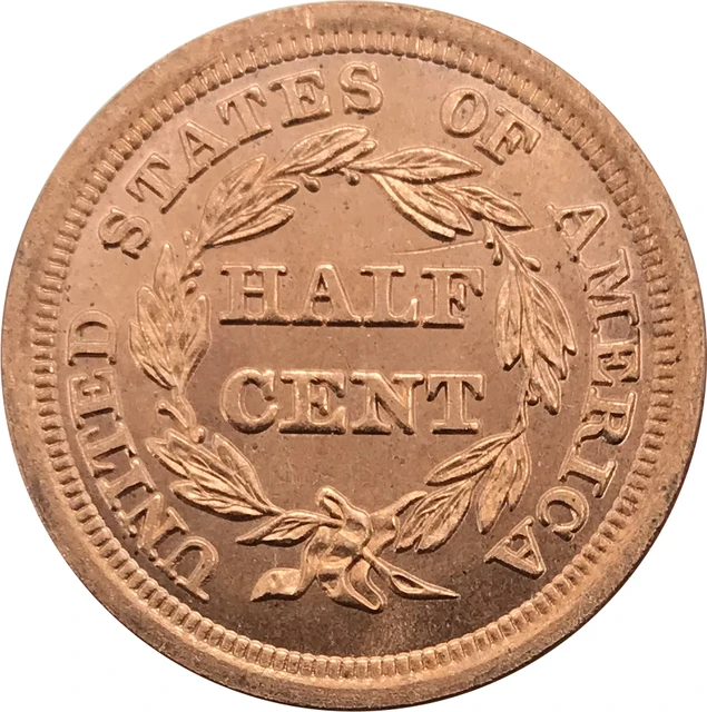 Braided Hair Half Cent (1840-1857) - Coins for sale on Collectors Corner