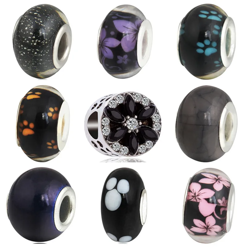 

Hot Sale Murano Crystal Bear Paw Star Evil Eye Heart Flower Mickey Charms Beads Fit Pandora Bracelets Bangles DIY Jewelry Gifts