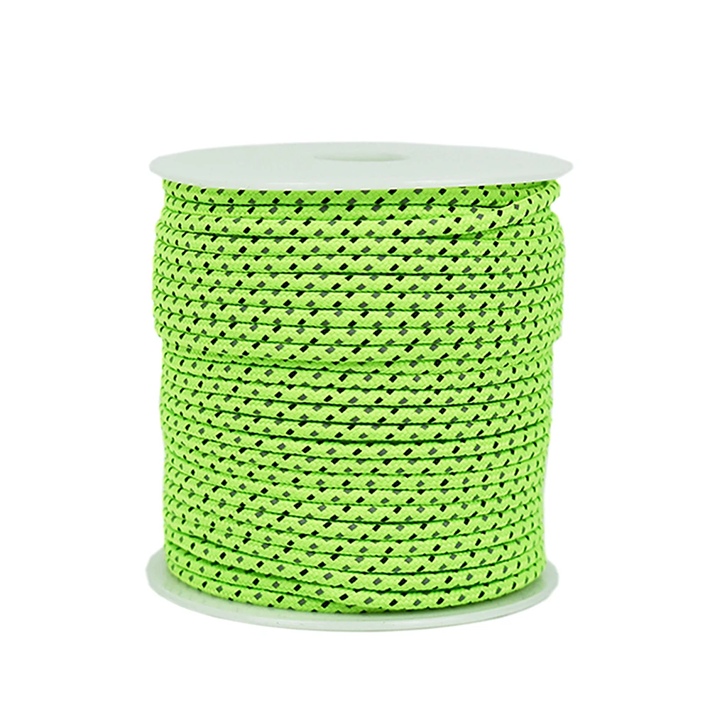 

50M Reflective Rope Paracord 2.5/4MM Diameter Reflective String Windproof Tent Rope for Camping Tent Awning Outdoor Gear Lanyard