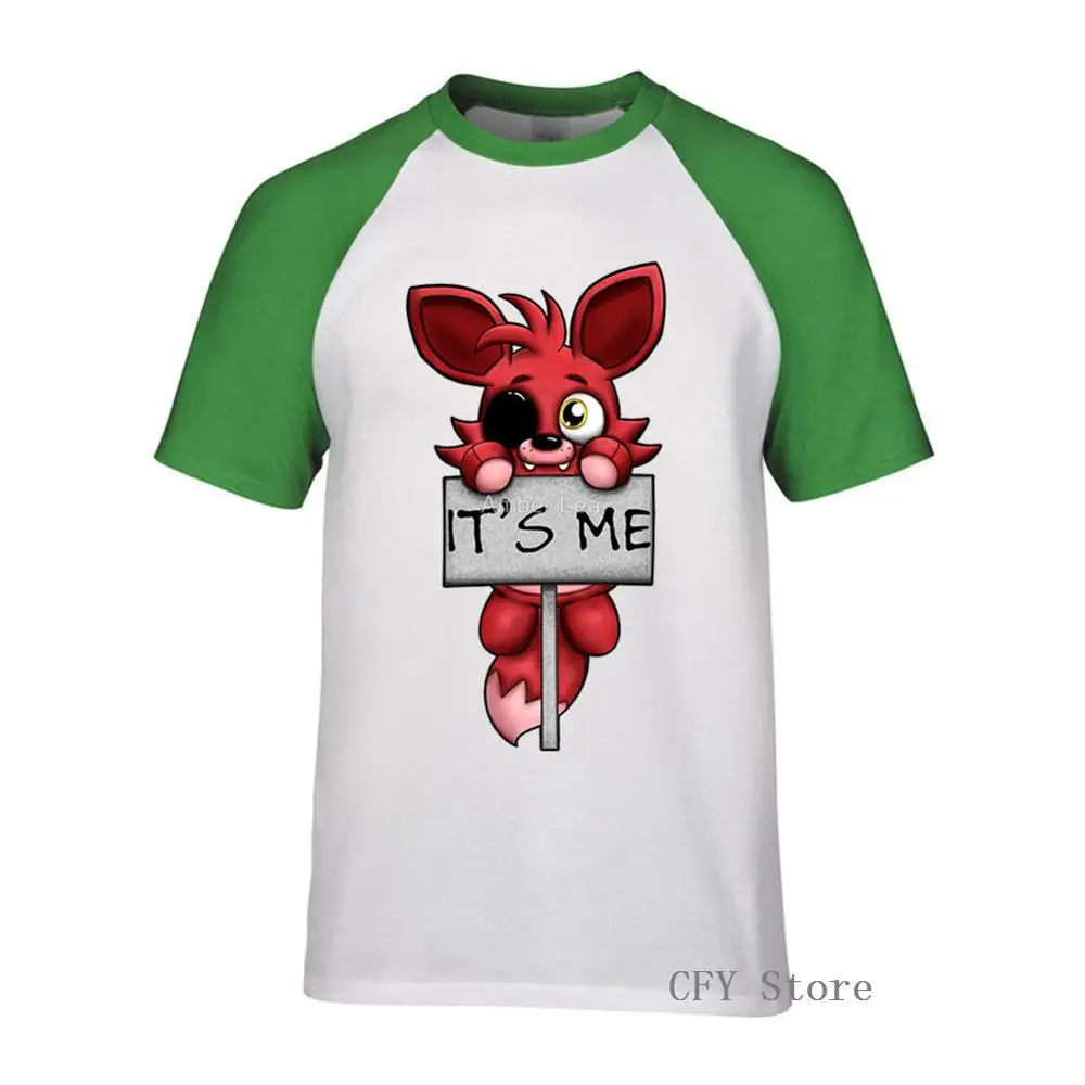 Мужская футболка с коротким рукавом FNAF плюшевой подкладкой из 100% хлопка уличная