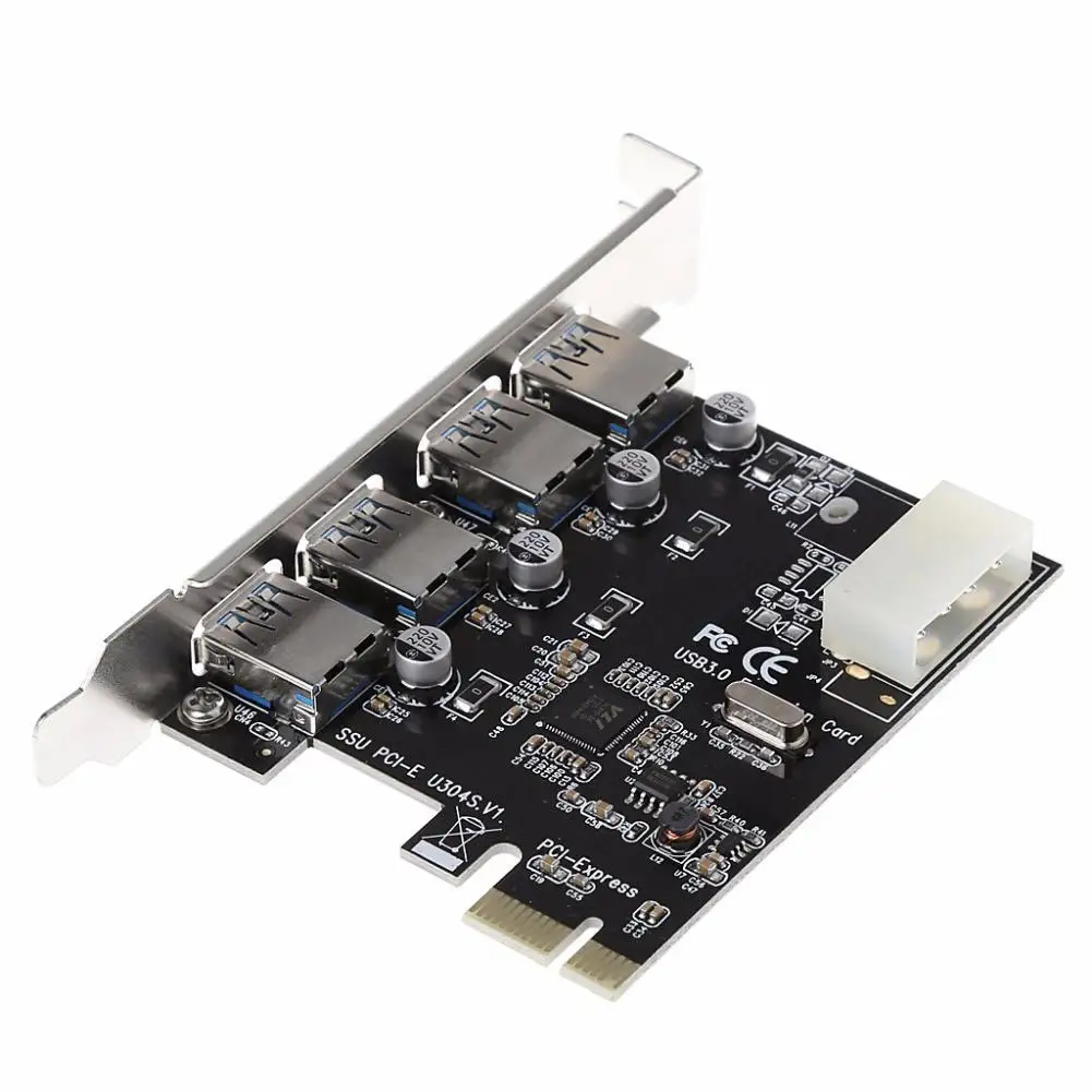 

EastVita 4 Port PCI-E to USB 3.0 HUB PCI Express Expansion Card Adapter 5 Gbps Speed for Desktop Computer r20