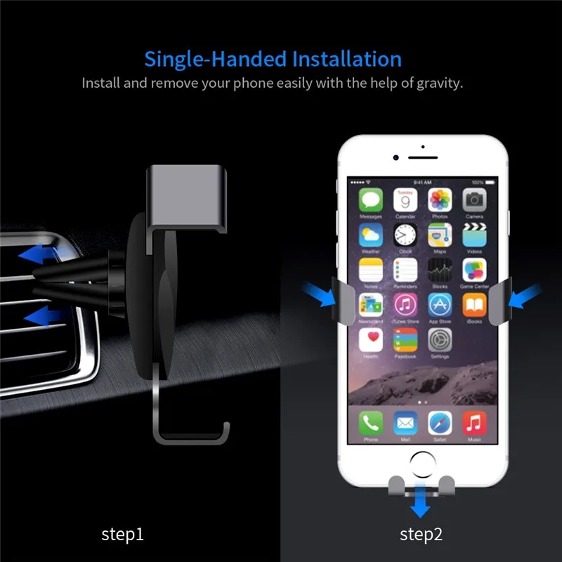 Гравитационный кронштейн, автомобильный держатель для телефона, гибкий универсальный автомобильный гравитационный держатель, подставка для мобильного телефона для iPhone Xr Xs Max samsung