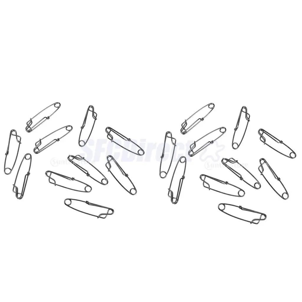 20Pcs Stainless Steel Long Line Longline Clip for Fishing Snapper or Shark S