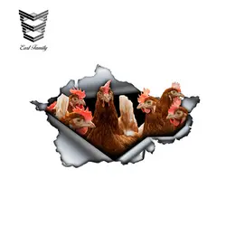 EARLFAMILY 13 см x 7,9 см коричневые цыплята автомобильные наклейки рваные металлические наклейки светоотражающие наклейки s Водонепроницаемый 3D