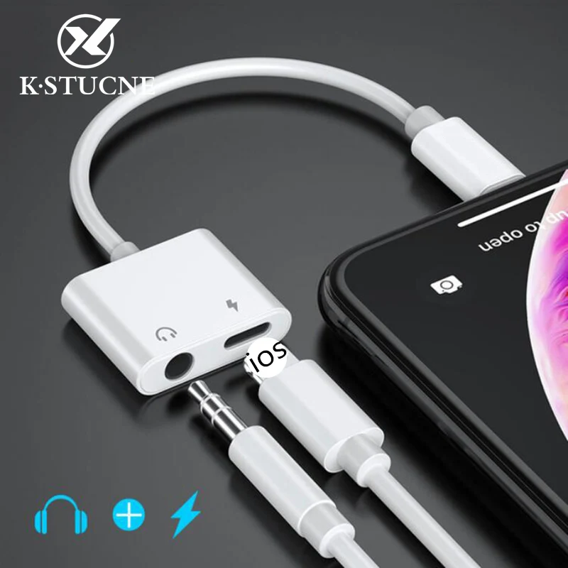 

2 in 1 For iPhone 7 X 8 Plus Dual Headphone For iPhone X XR XS MAX Adapter For Lighting Ios Splitter Charging Cable Jack Adapter