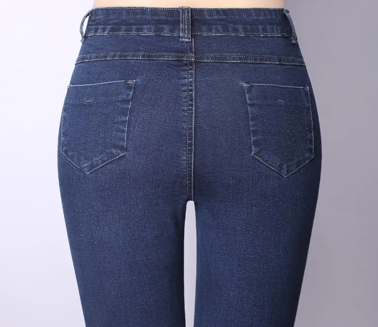 Женские модные удобные джинсы для женщин новый приталенные Стрейчевые штаны был тонкий высокая талия карандаш брюки девочек