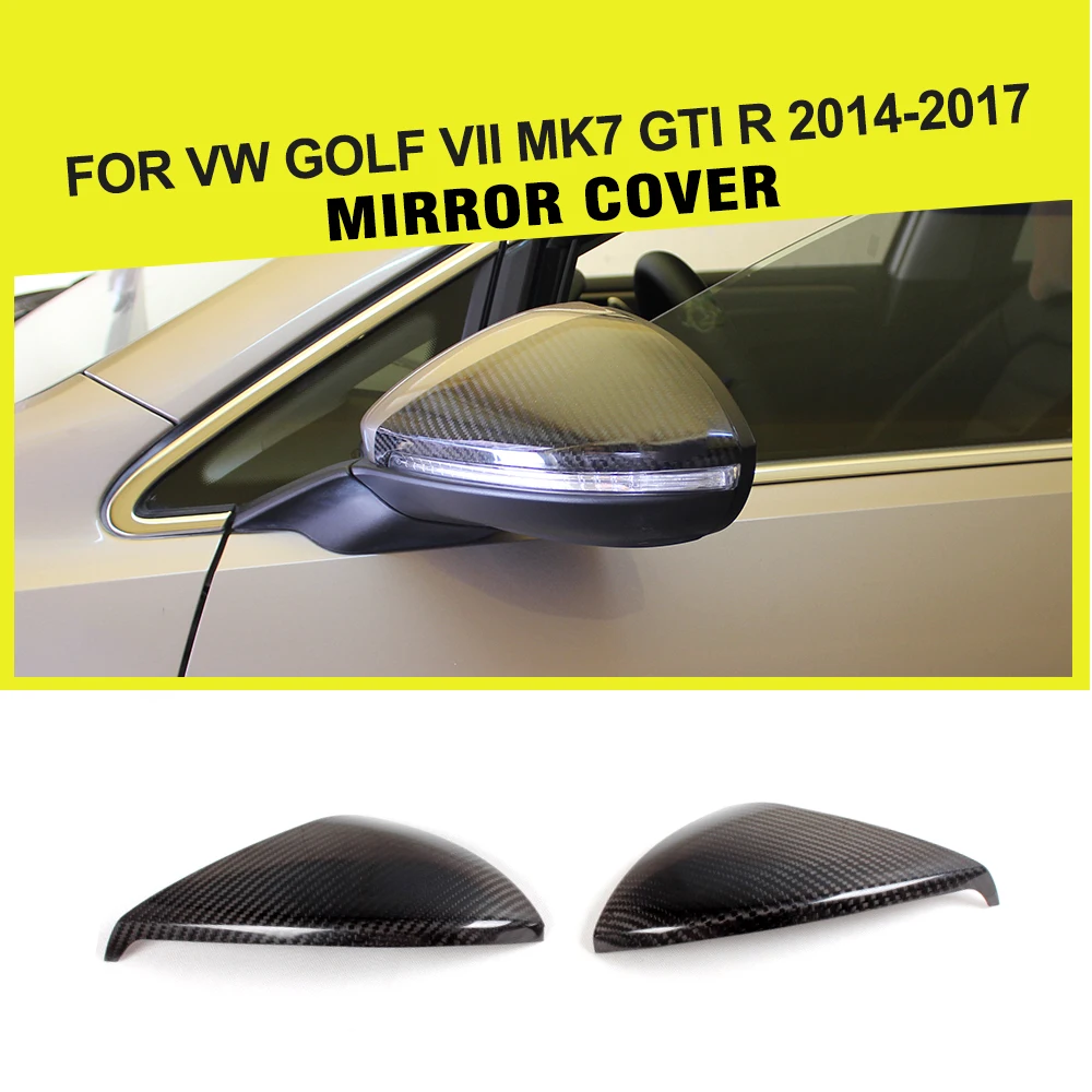 Carbon Fiber Rear view mirror Covers Door Mirror Wing Caps For VW Golf