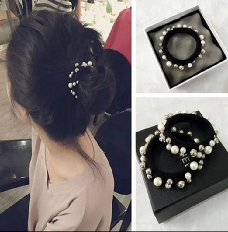

1Pcs Fashion Pearl Headwear Elastic Hair Bands Hair Elastic Rubber Bands Ring Tie Hair Accessories Scrunchy Headband For Women