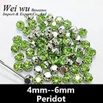Rhinestones in claw Peridot 16