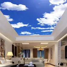 1811 голубое небо с облаками печатая фильм потолка простирания для украшения потолка мастерской