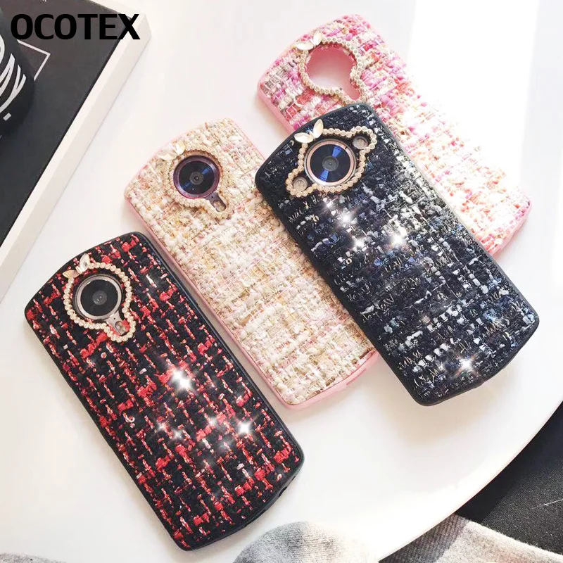 

Luxury Crystal Diamond Case For Meitu M6 M8 M6s M8s T8 Fashion Sparkle Glitter Cloth Pattern Hard Plastic Back Cover Coque Funda