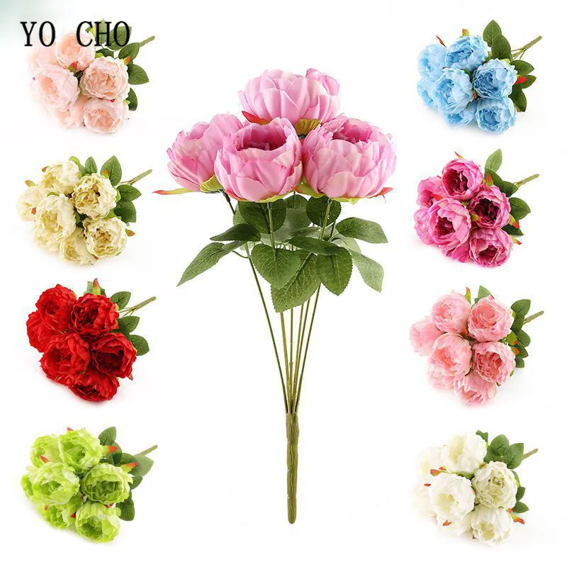 artificial flowers silk peonies bouquet home decoration (13)